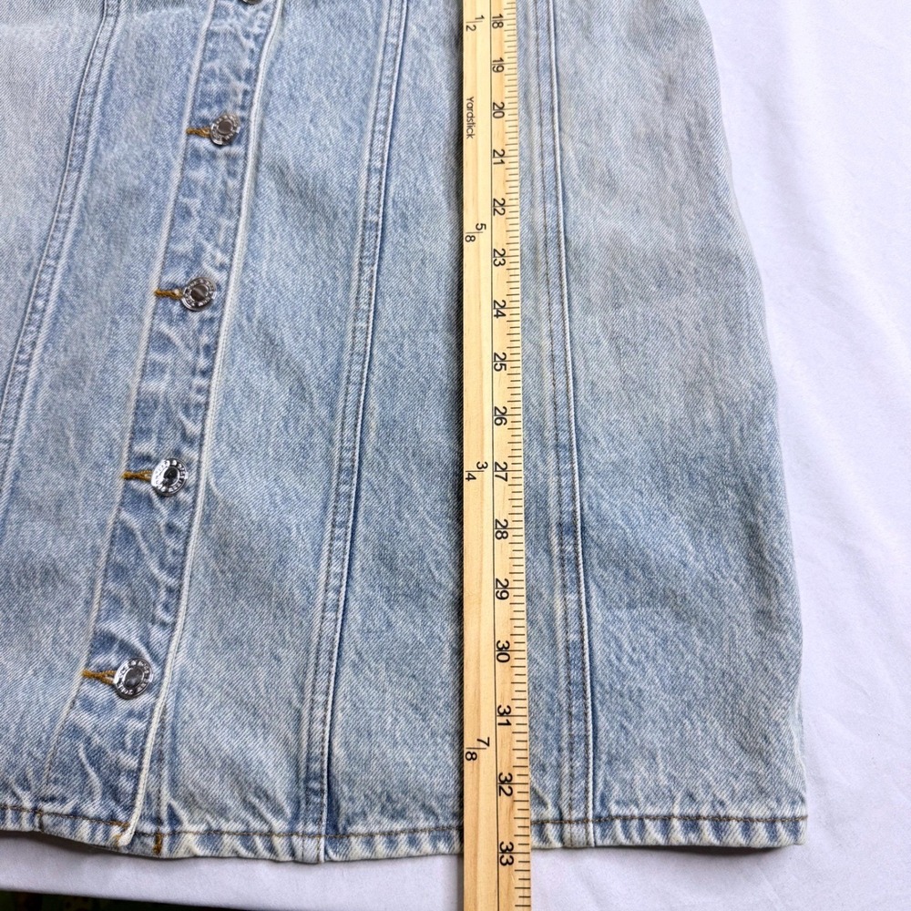 Rag & Bone Rockaway Laney Denim Mini Dress Light Wash Blue Button Front Size 6 - Picture 6 of 13